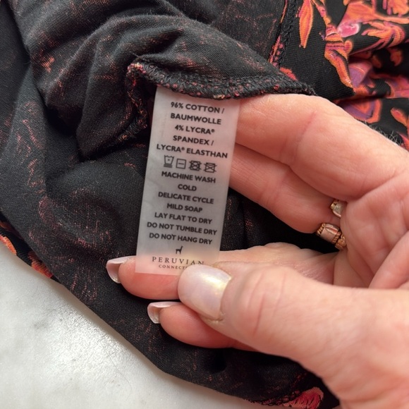 Peruvian Connection Long Sleeve Cyprus Long Sleeve Floral Top Size XS - Picture 4 of 10